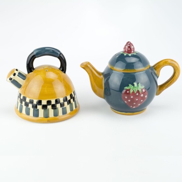 Vintage Debbie Mumm for Sakura Teapot & Kettle Salt & Pepper Shakers - Picture 2 of 6